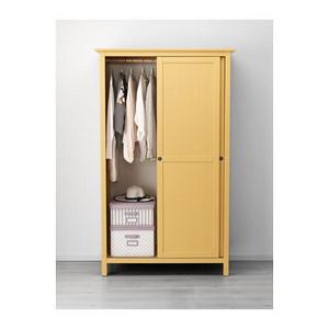 HEMNES				Wardrobe with 2 sliding doors, yellow