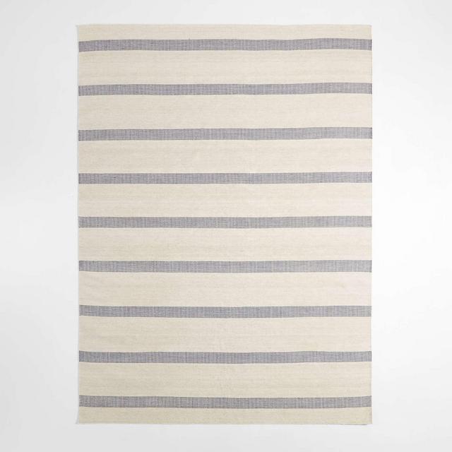Newport Performance Wool-Blend Handwoven Navy Blue Area Rug 8'x10'