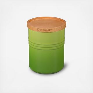 Large Canister with Wood Lid