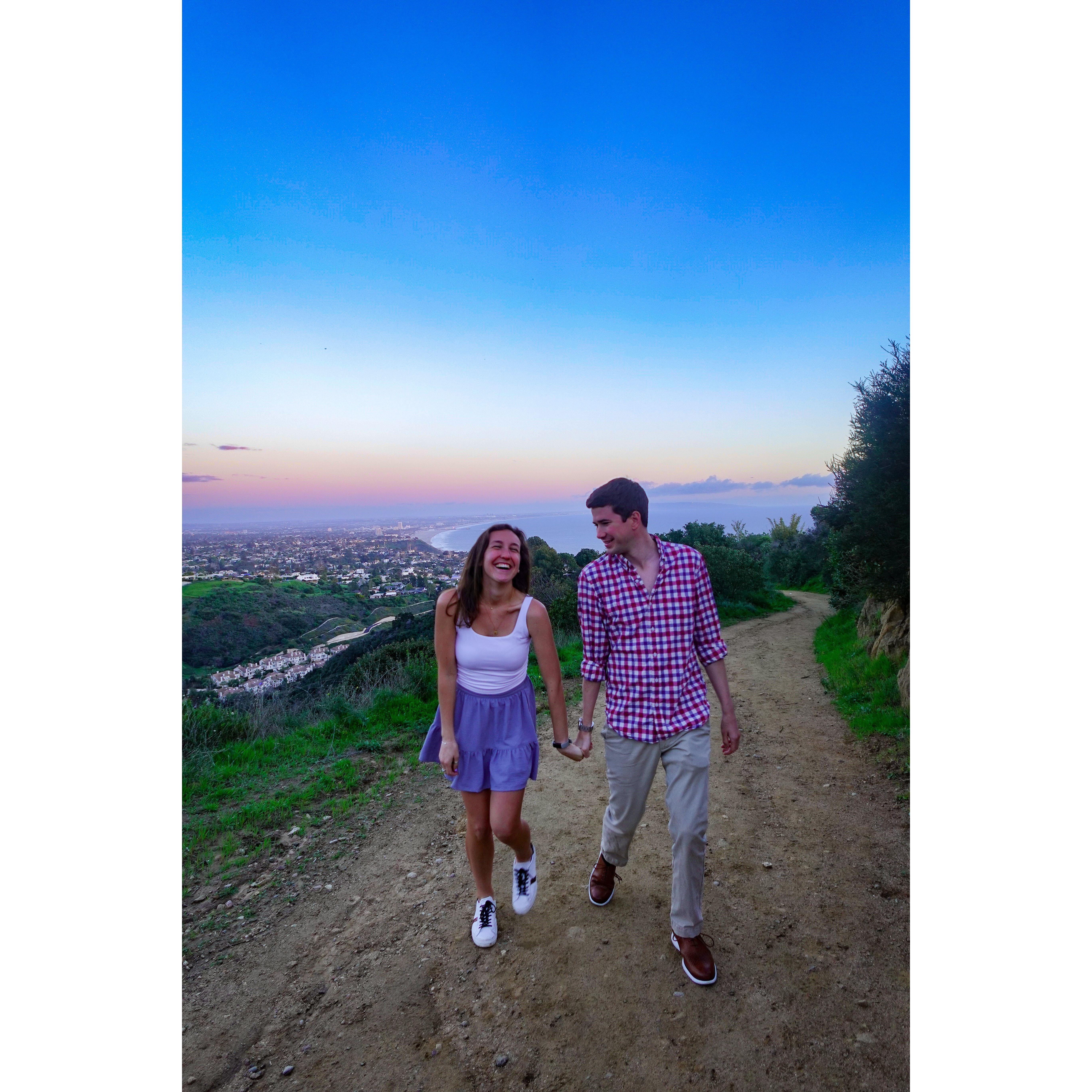 Us at one of our favorite hikes in LA: Los Leones