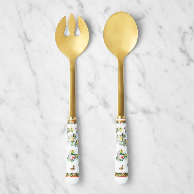 Famille Rose Gold Salad Servers, Set of 2