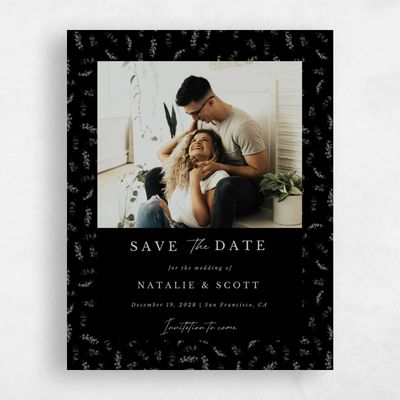 Black Wedding Save the Date - Verde Photo