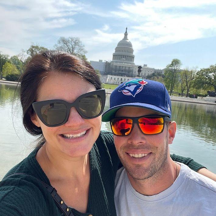 James visits the U.S. Capitol in April 2022. Michelle says "this could be your future home!"