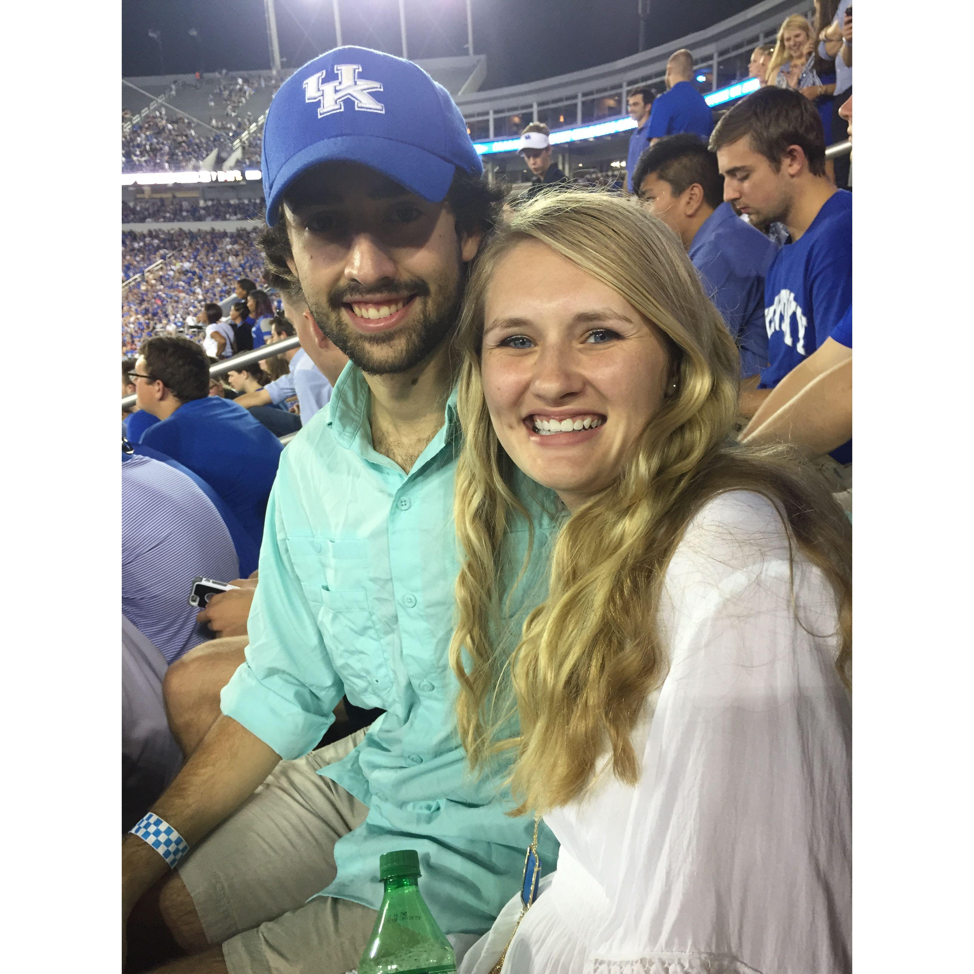 A UK football game our sophomore year