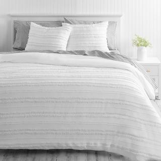 London Textured Stripe Cotton 3-Piece Duvet Set