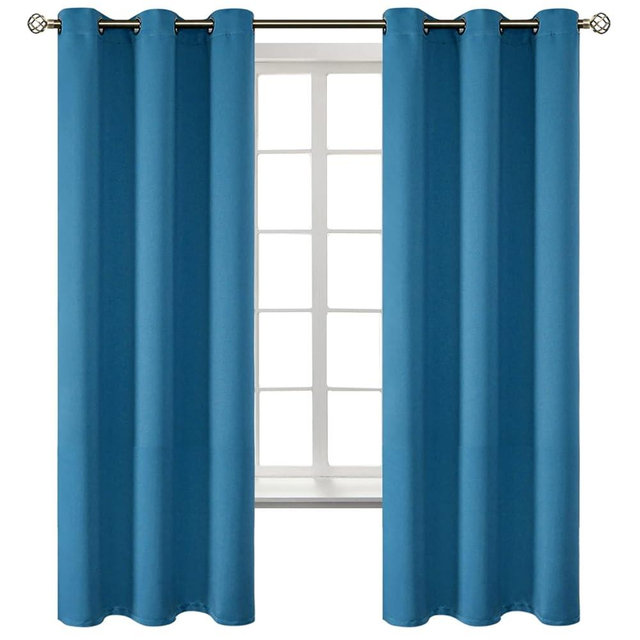 BGment Blackout Curtains - Grommet Thermal Insulated Room Darkening Bedroom and Living Room Curtains, Set of 2 Panels (42 x 63 Inch, Steel Blue)