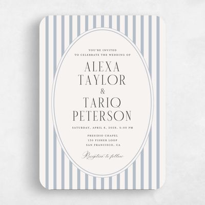 Blue Rounded Wedding Invitation - Azelie Classic