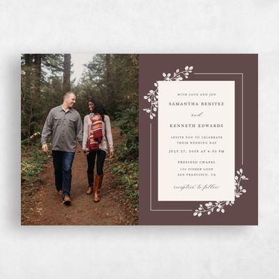 Chocolate, Brown Wedding Invitation - Viola Photo