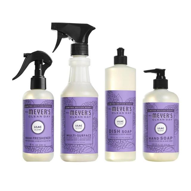 Variety, 1 Mrs. Meyer's Room Freshener, 8 OZ, 1 Mrs. Meyer's Liquid Dish Soap, 16 OZ, 1 Liquid Hand Soap,12.5 OZ, 1 Multi-Surface Cleaner 16 OZ, 1 CT (Lilac)