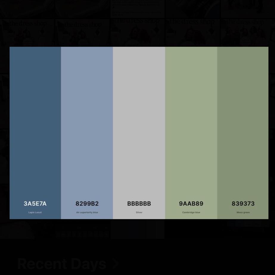 This is the other palate with the blues and different shades of green.
