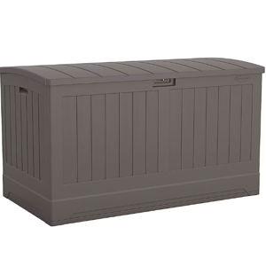 Suncast Outdoor Storage 200-Gallon Stoney Gray Plastic Deck Box
