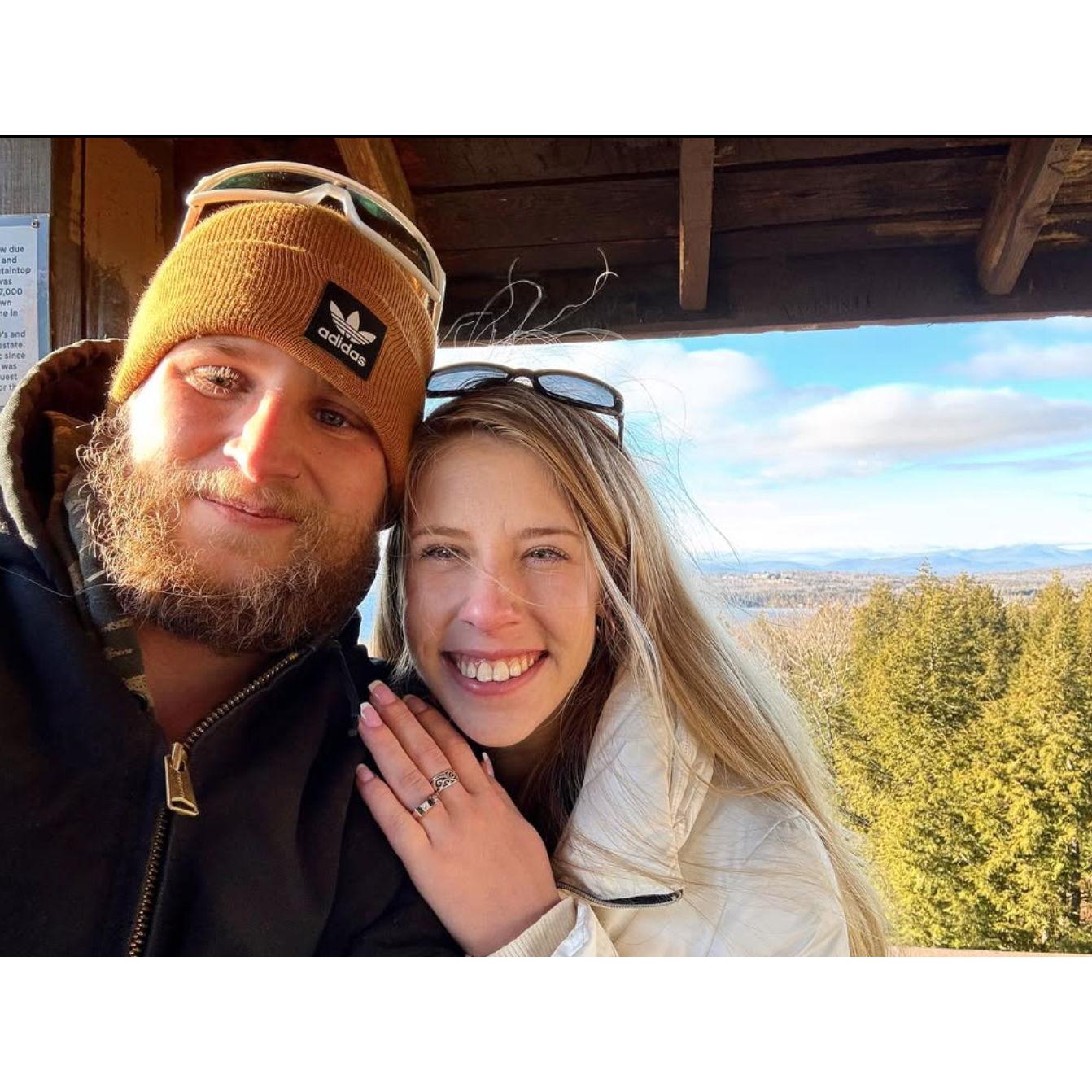 Officially engaged!! New Years Eve 2024 at Abenaki Tower