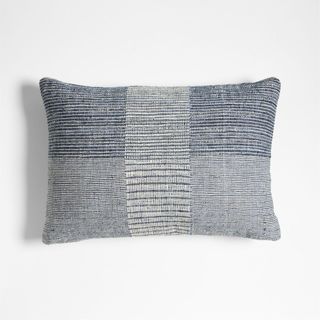 Textured Woven Stripes Lumbar Throw Pillow