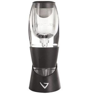 Vinturi Wine Aerator Pourer and Decanter for Red Wines Patented Design Perfectly Aerates Wines By The Glass or Bottle With Distinctive Sound, Includes No-Drip Base & Sediment Screen, Black