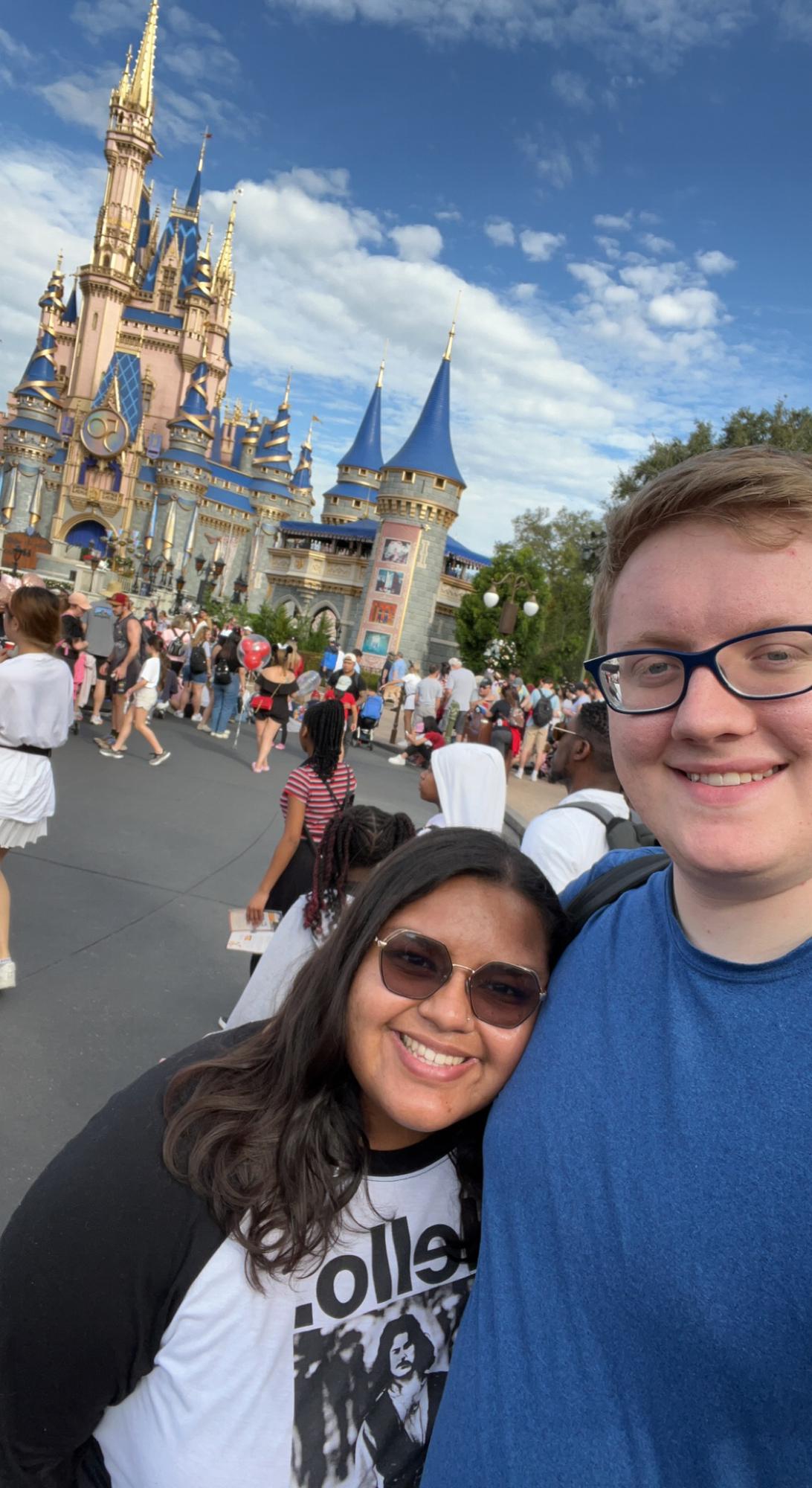 Nick and Carmen at Disney World for Nick’s family vacation 🌌