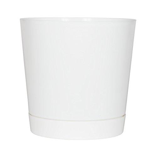 Full Depth Round Cylinder Pot, White, 14-Inch