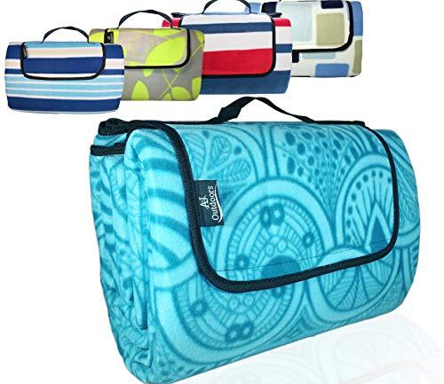 XXLarge Premium 3-Layer Most Durable Outdoor Blanket/Picnic Blanket - Waterproof with Cozy Polar Fleece Top| 80"x72" Light Weight | Portable & Easy to fold|Perfect Camping Blanket/Beach Blanket