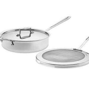 All-Clad d5 Stainless-Steel 4-Qt. Deep Sauté Pan with Splatter Screen