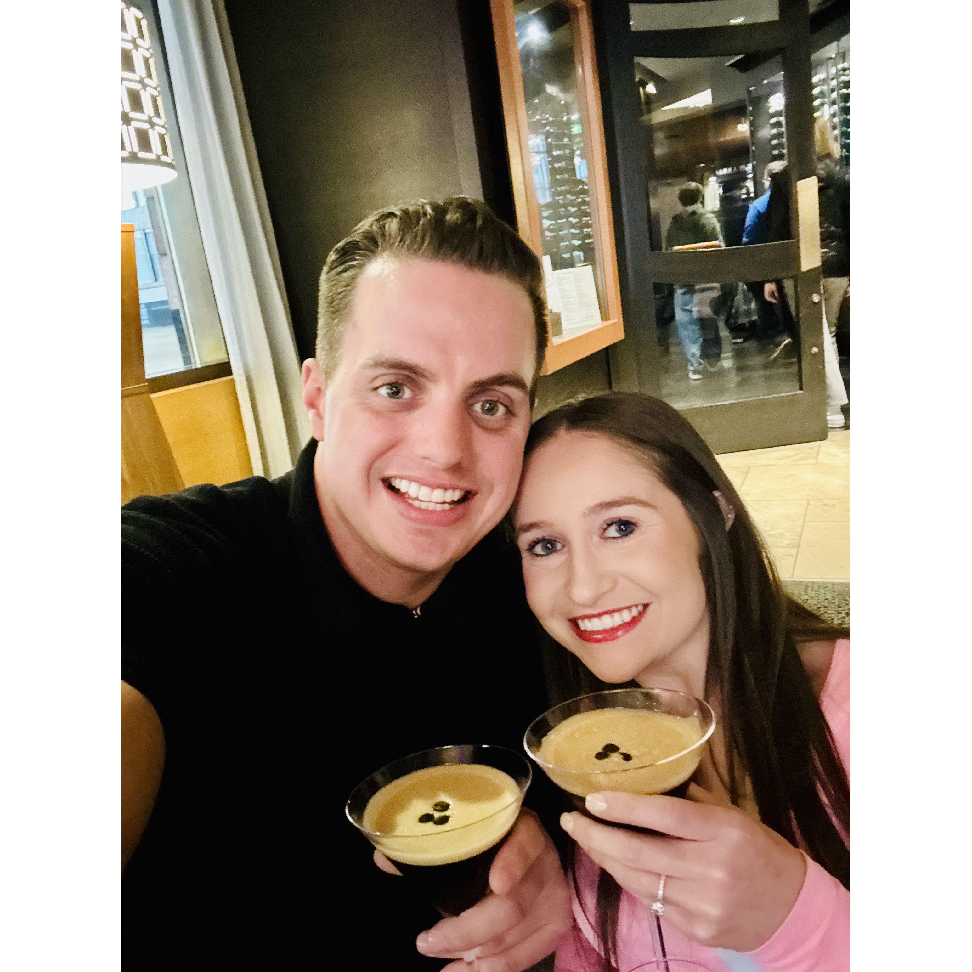 First night out as an engaged couple!