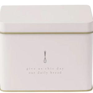 Recipe Tin in Cream | Classic and Neutral | Includes 25 Blank Recipe Cards | Gold Metallic Interior | w/Whisk Design Printed | Made from Heavy Steel | Decorative Recipe Box Holder | Recipe Card Holder