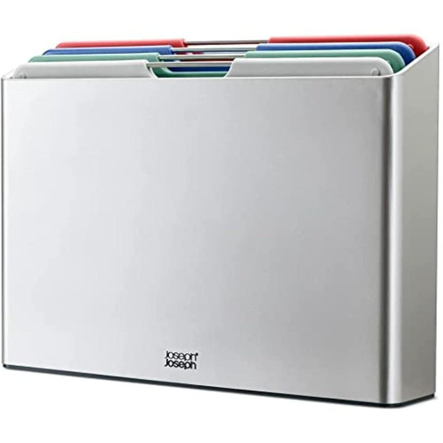 Joseph Joseph Folio Chopping Board Set of 4, Large- Silver/Coast