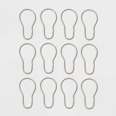 Basic Shower Curtain Hooks With Clasp Brushed Nickel - Room Essentials&#8482;