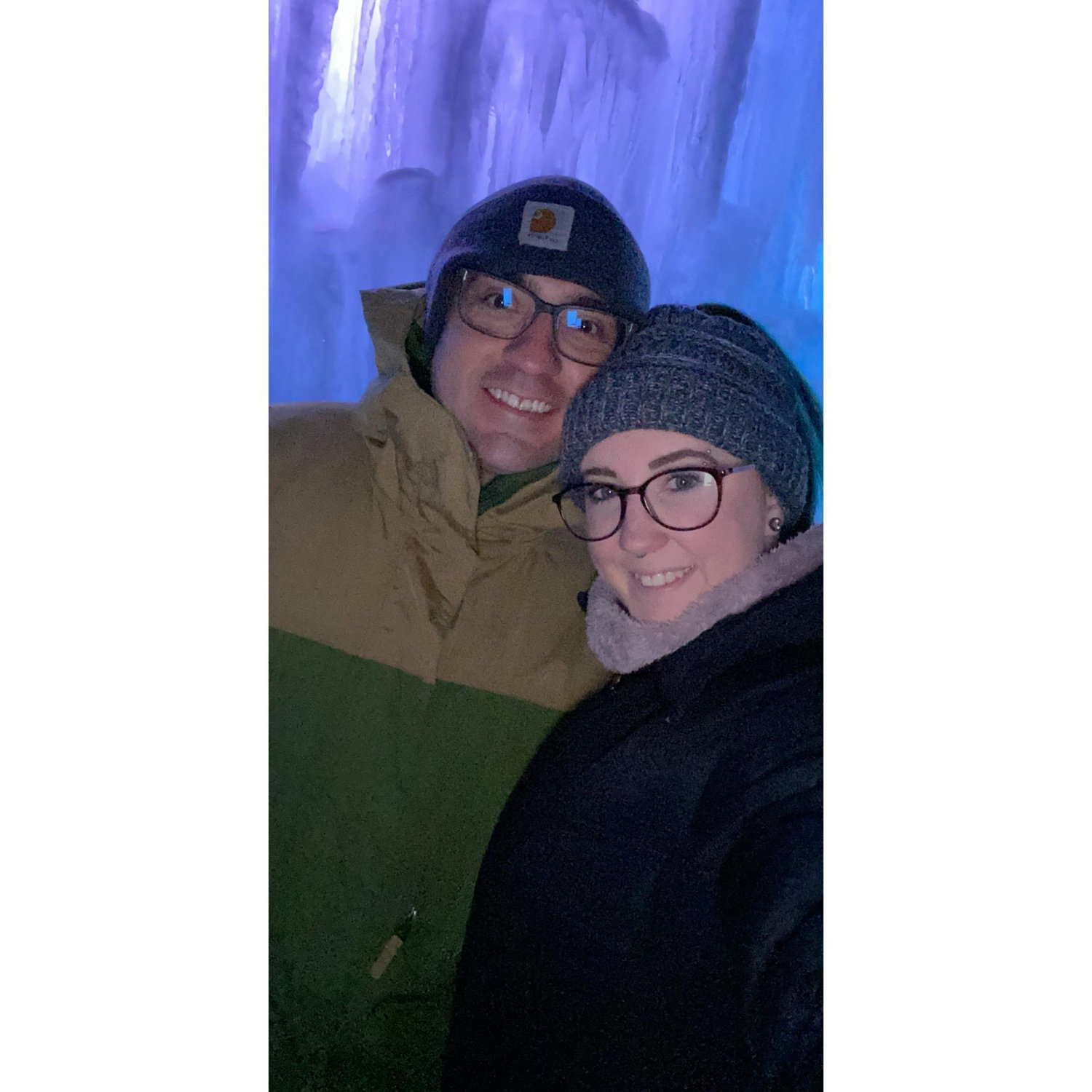 Visiting the ice castle in Dillion, CO.