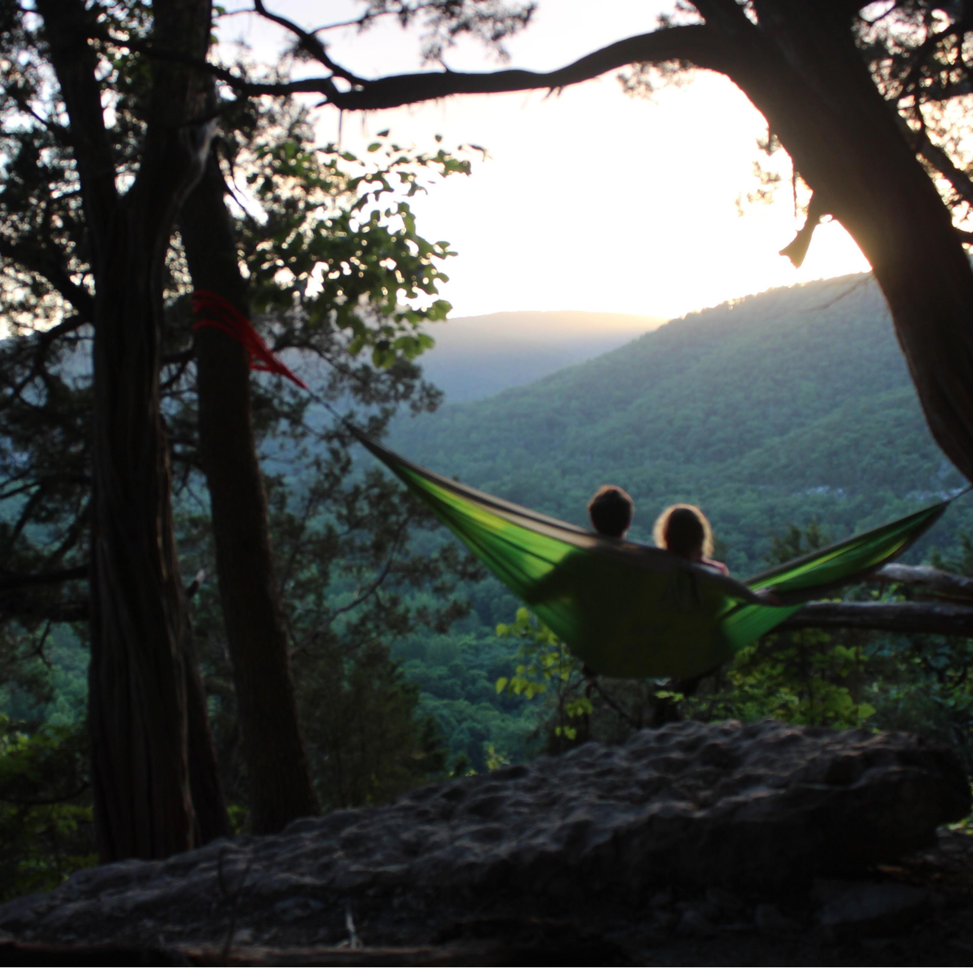 hammocking in the ozarks in our first year of dating, 2015.