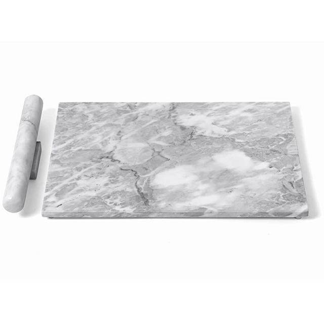 La Patisserie Marble Pastry Board 16x20 inches – Large Marble Slab includes Matching Marble Rolling Pin Set For Kneading, Tempering Chocolate, Pastry, Cheese Board and Charcuterie