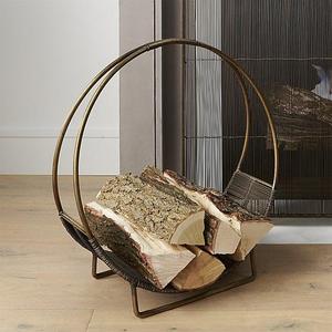 Antiqued Brass Log Holder