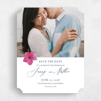 White Ticket Wedding Save the Date - Kaumana Photo