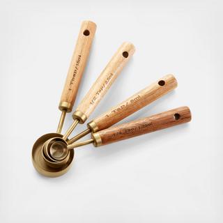 Acacia Wood & Gold Measuring Spoons