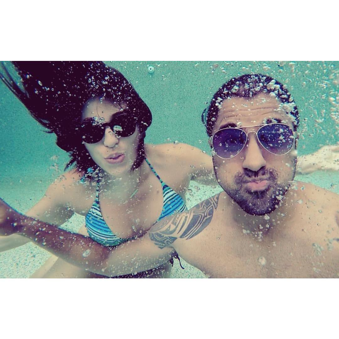 Taking a dip in the pool in Tamarindo, Costa Rica