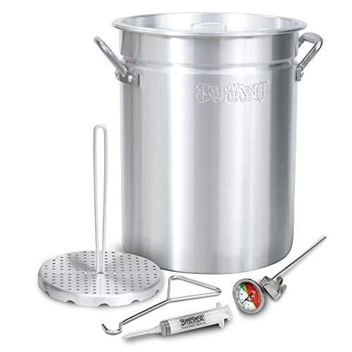 Bayou Classic 3025 30Qt Turkey Fryer Pot, 32 Quart, Silver