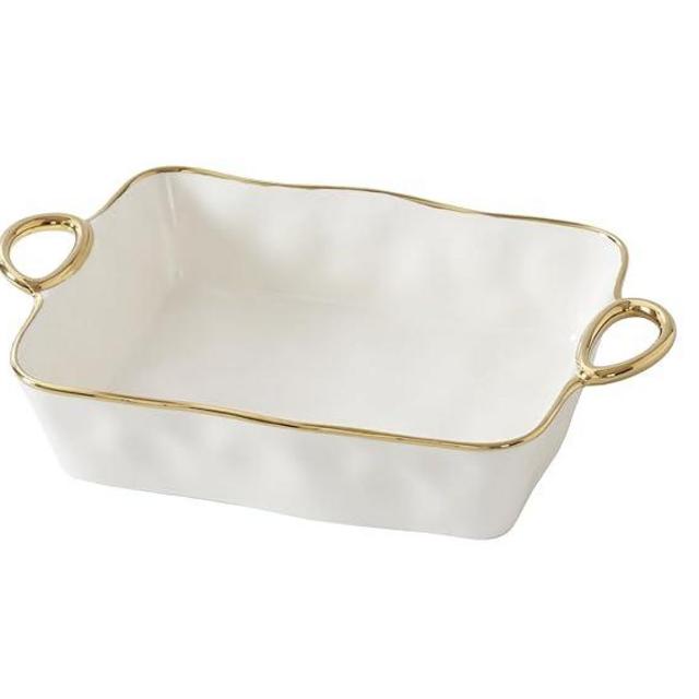 Pampa Bay Rectangular Baking Dish, Golden Handles, Kitchen, Gift, CER2808WG