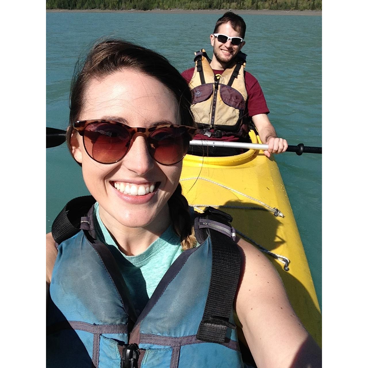 "Jake, do you want to move to Alaska? I need an answer in 8 hours, there's a job opening, we need to fill it ASAP." Which led to this lovely picture where we kayaked near a glacier (long story short).