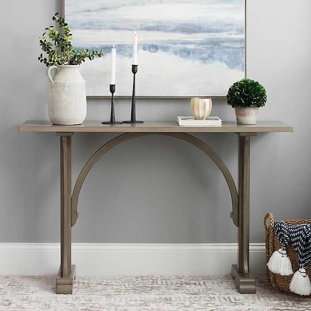 Gray Arched Wooden Console Table