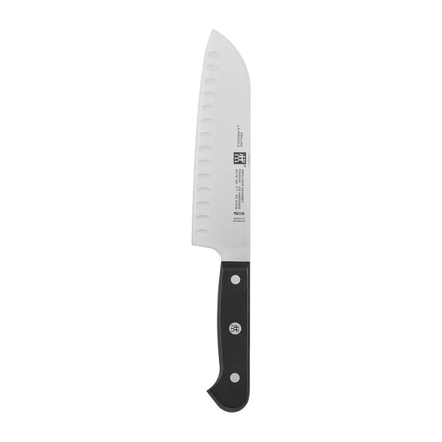 ZWILLING Gourmet 7-inch Razor-Sharp German Santoku Knife, Made in Company-Owned German Factory with Special Formula Steel perfected for almost 300 Years, Dishwasher Safe