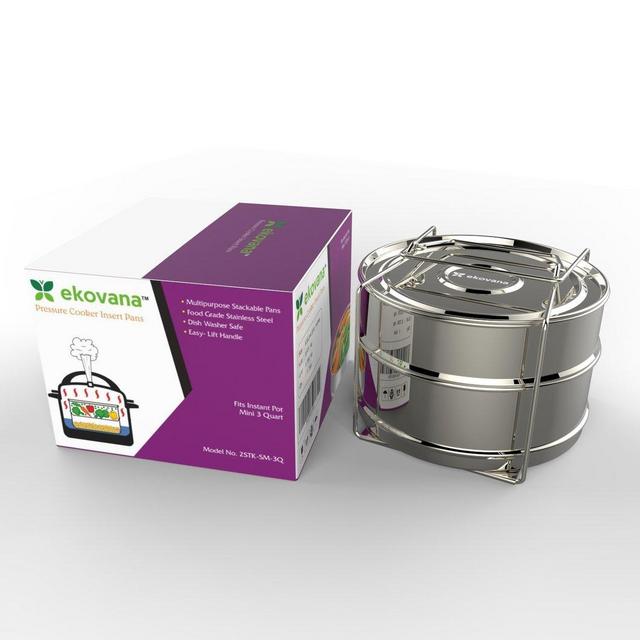 Stackable Stainless Steel Pressure Cooker Insert Pans - Instant Pot Mini Accessories 3 Quart