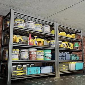 5-Tier Wire Garage Shelving, 72''H*36''W*16''D Metal Storage Shelf ，2-in-1 Adjustable 3020 lbs Heavy Duty Unit Shelves, Upgraded Reinforced Double-Layer Columns for Basement Kitchen Pantry Rack