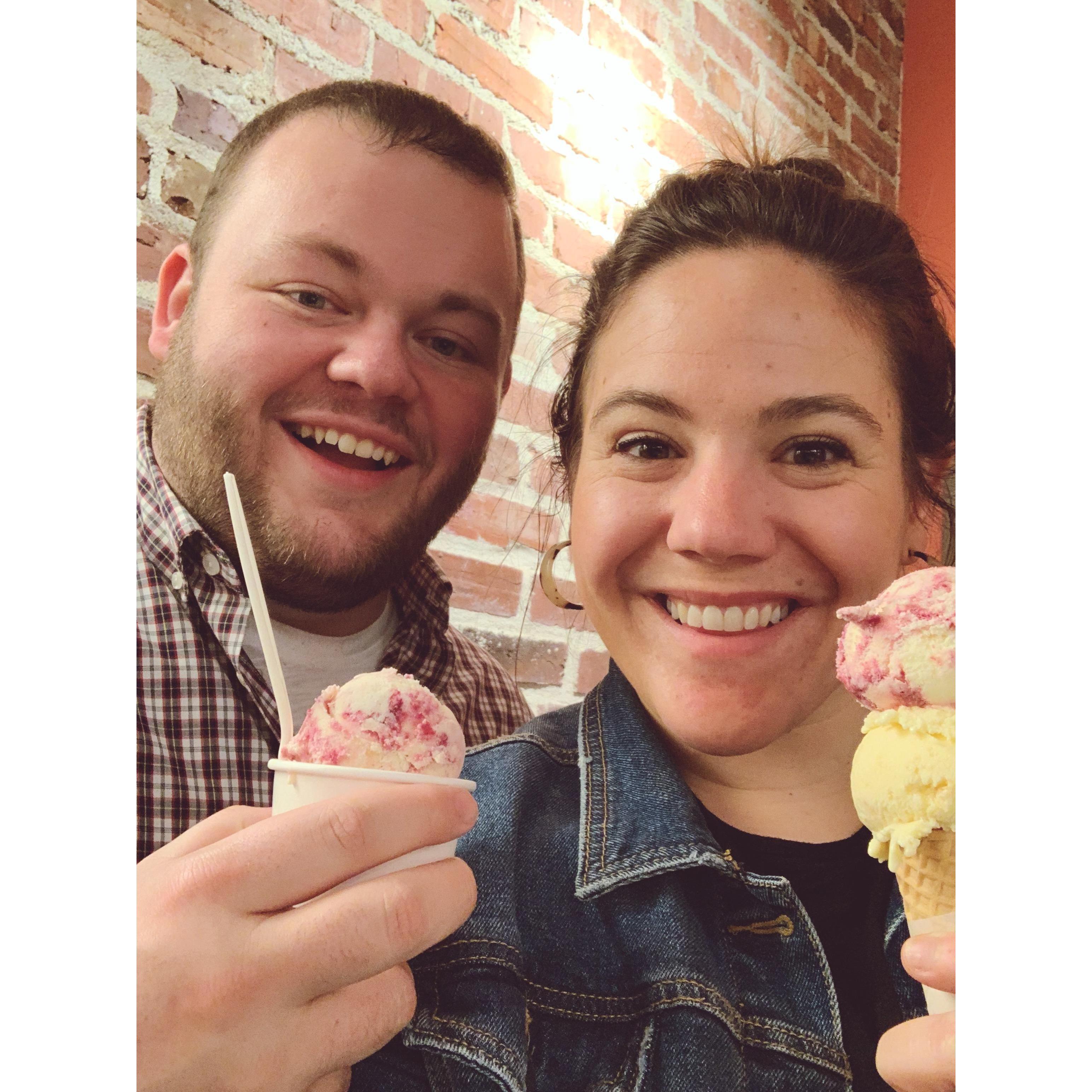 Coneflower (local Omaha ice cream shop) is a staple for date nights!