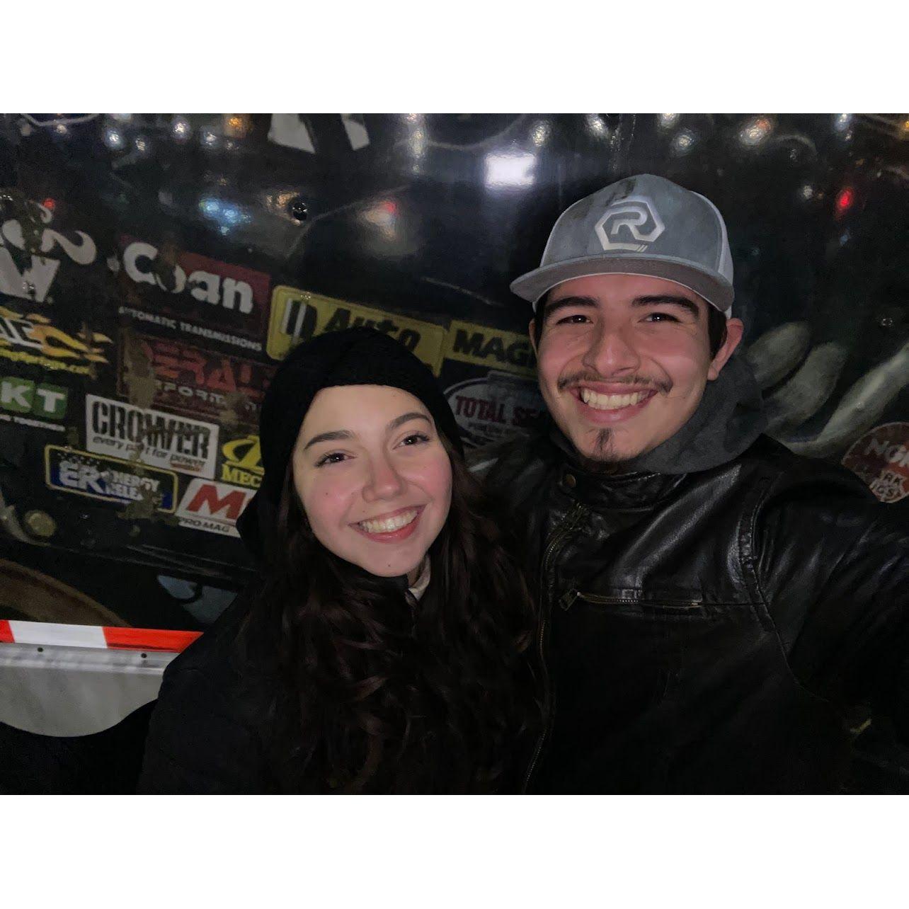 David took Summer to MonsterJam for the first time!