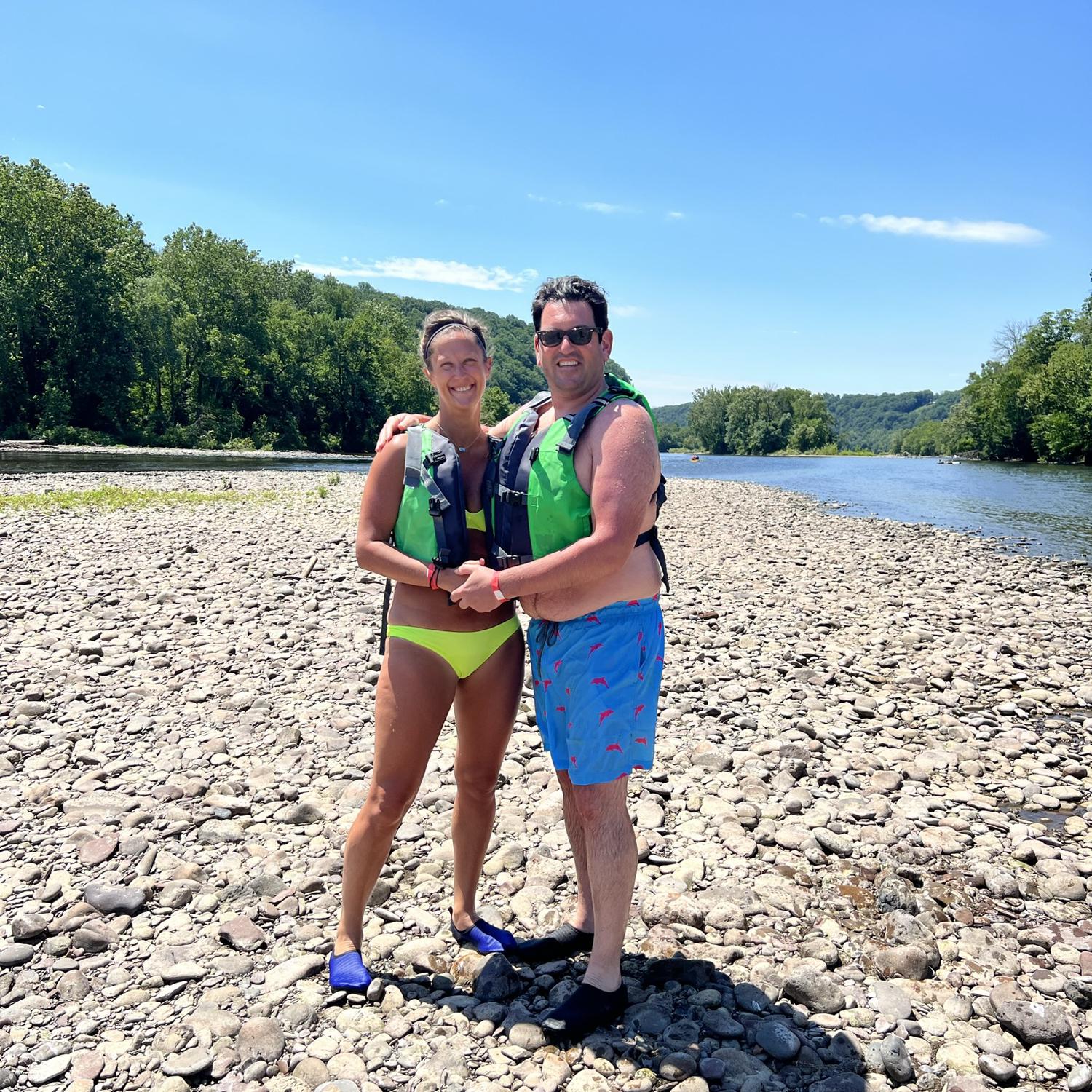 Stopping for a prom pose break in the middle of the river.