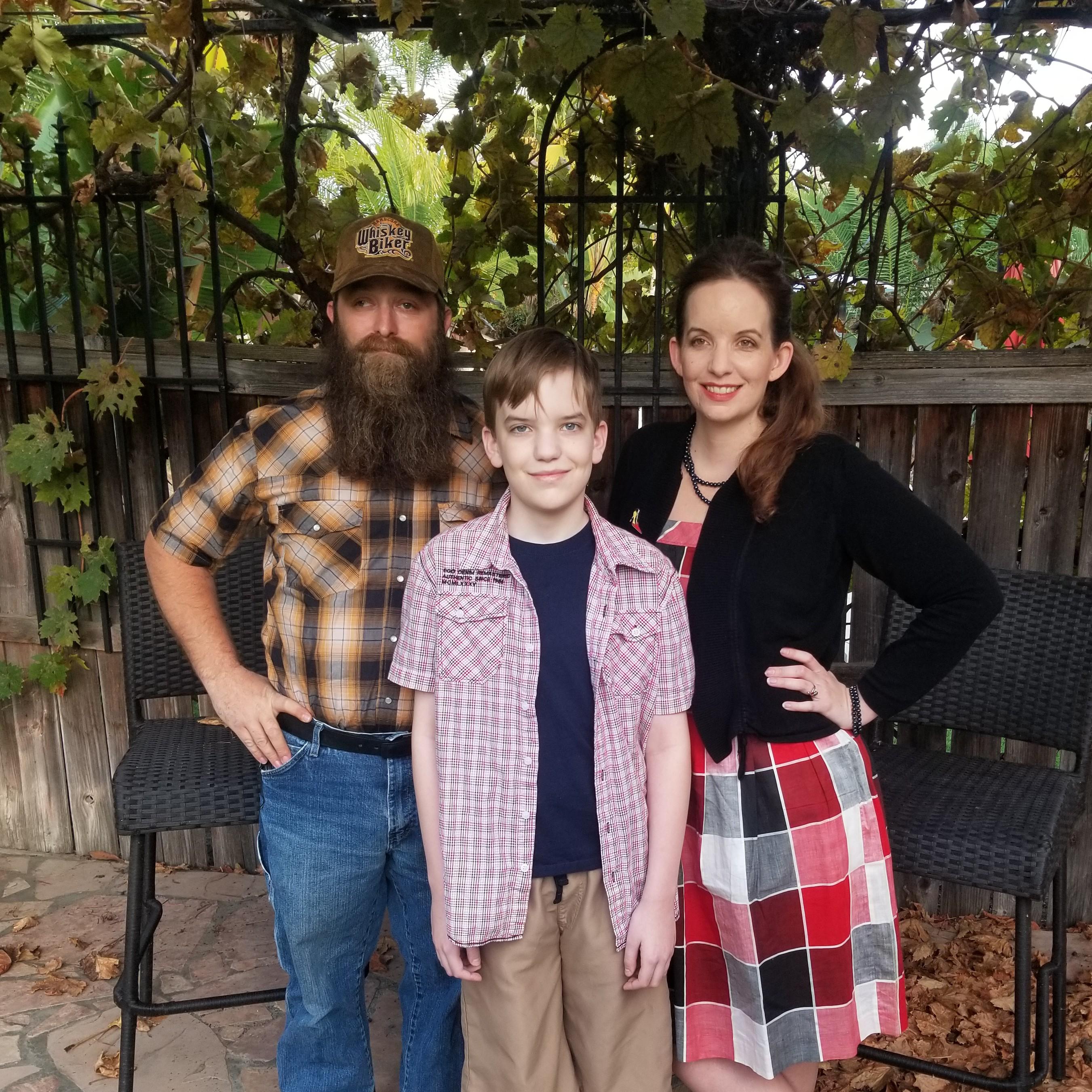 Thanksgiving day 2018. Look how tall Jaiden has grown and how long Terry's beard has gotten.