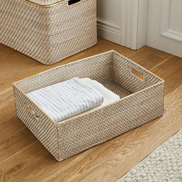 Modern Weave, Underbed Basket, Whitewash