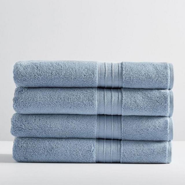 Light Blue Hydrocotton Organic Bath Towels, Set of 4