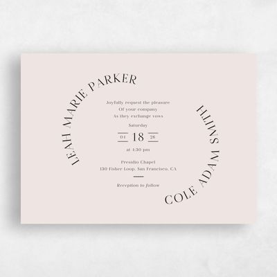 Beige Elegant Wedding Invitation - Tarbert Landscape