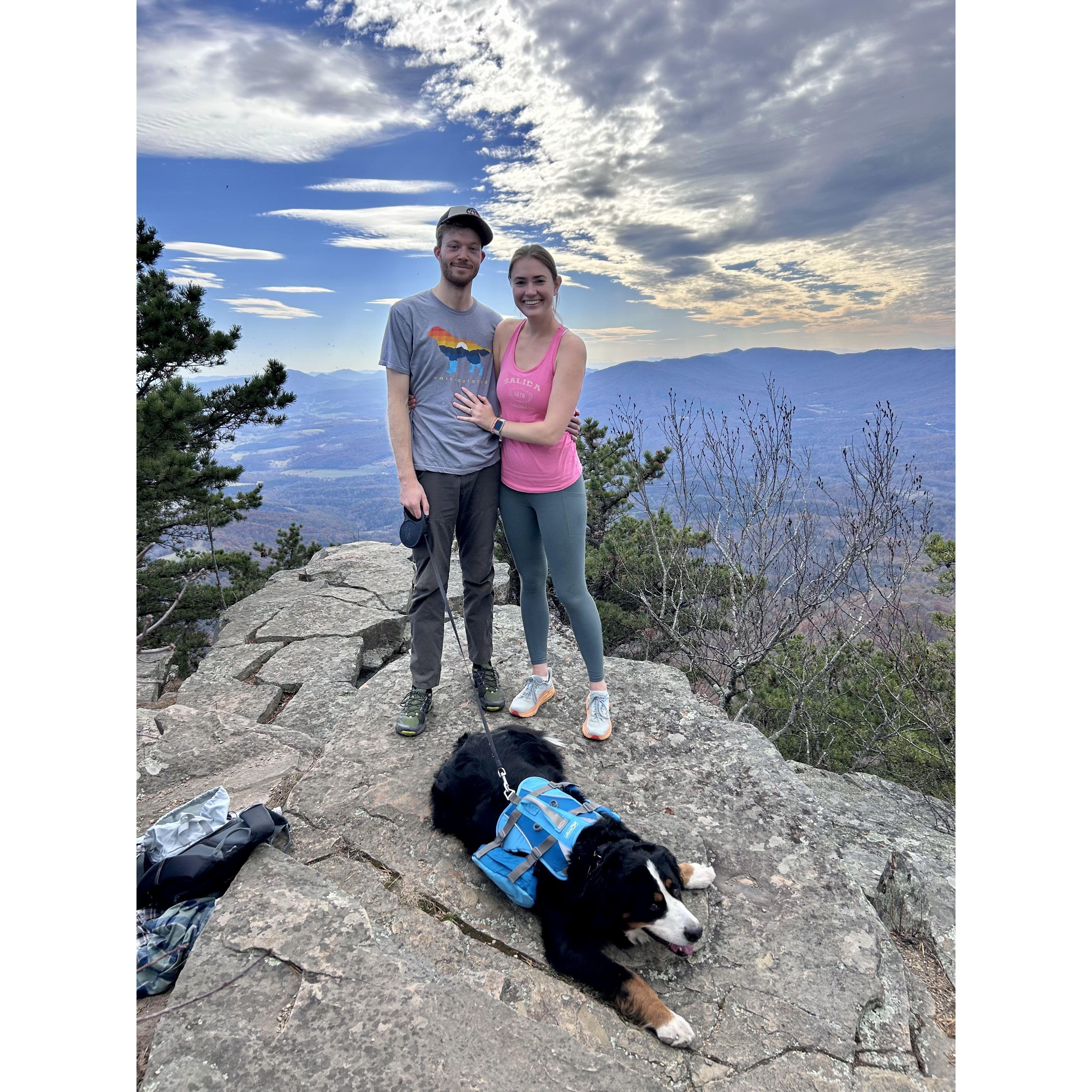 Big House Mountain: Our first hike as an engaged couple!