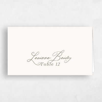 Beige Wedding Place Card - Cristal