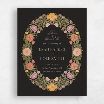 Black Standard Wedding Save the Date - Isolde Portrait Foil